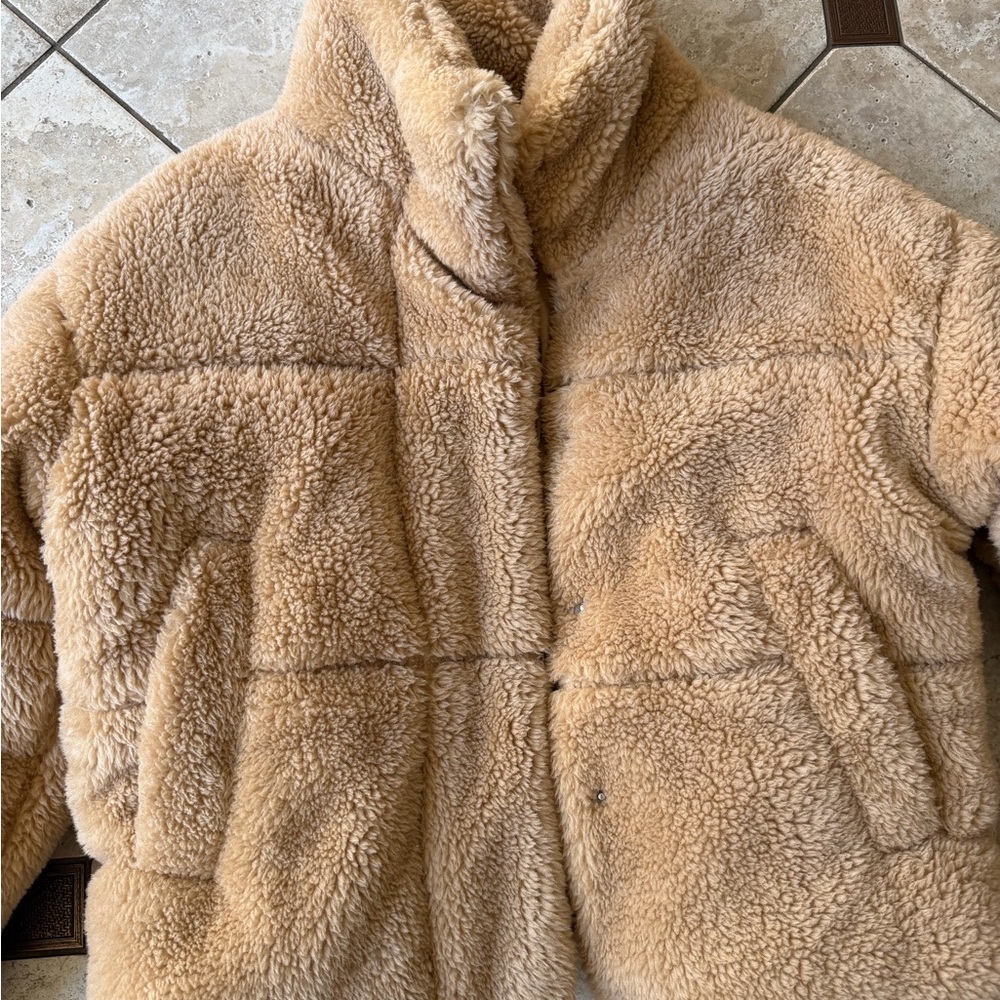 Women's Tan Teddy Sherpa Jacket